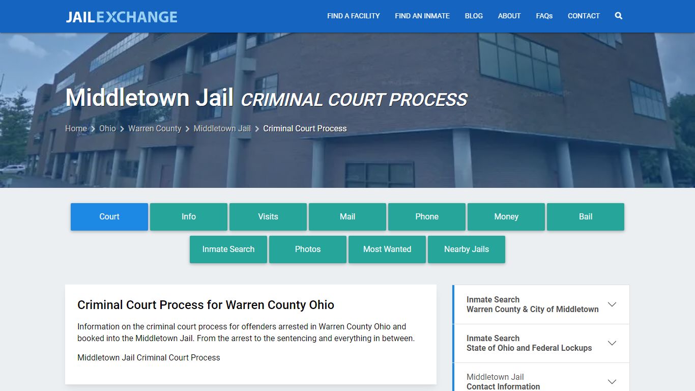 Middletown Jail Criminal Court Process - Jail Exchange